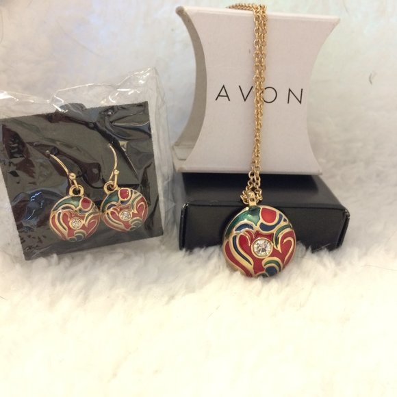 AVON MultiColor Jump For Joy Necklace Earring Set - Picture 1 of 5